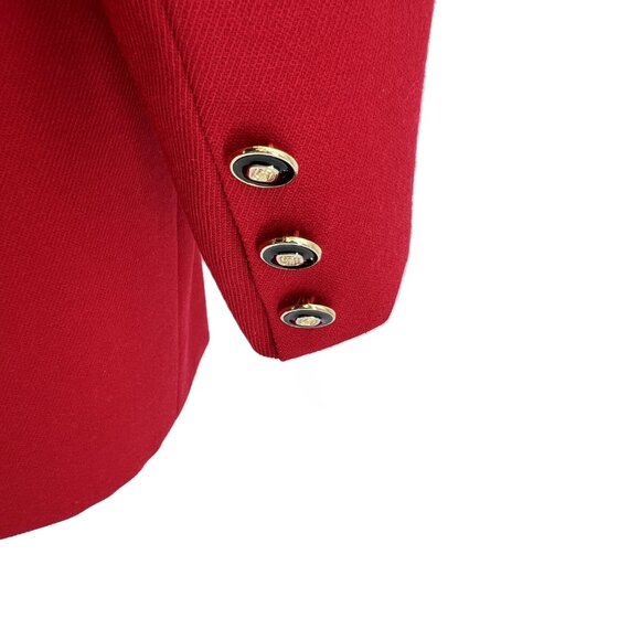 ❤️Vintage Braemar Jeremy Scott 100% Wool Red Blazer Jacket - Picture 7 of 13